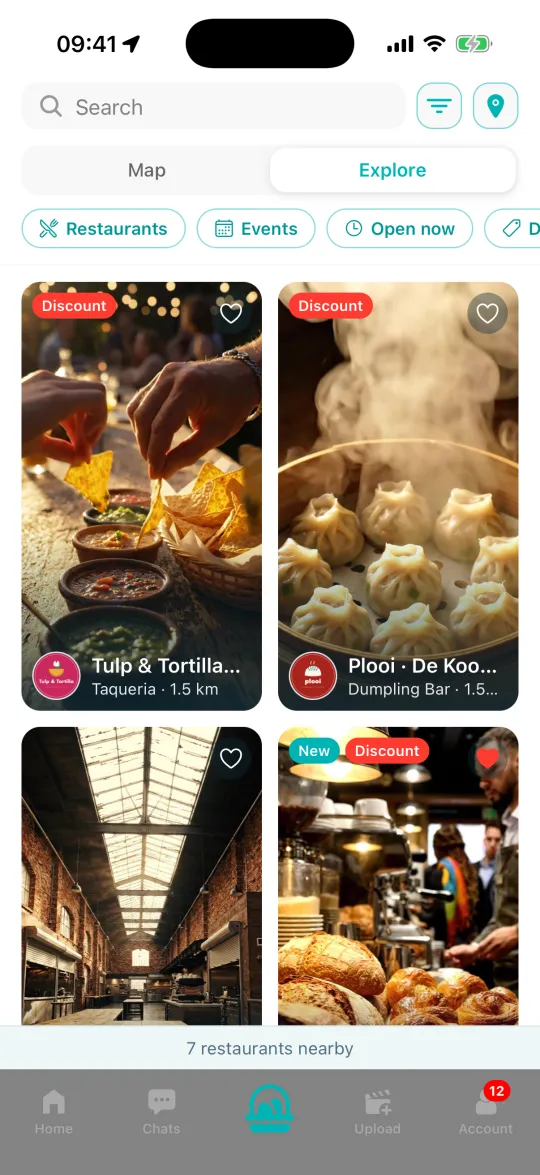 Explore: places near you with their videos